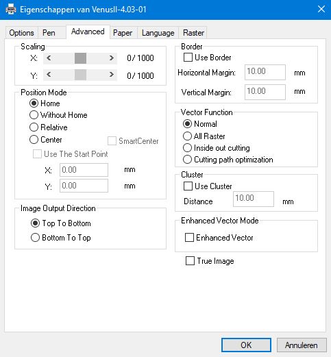 GCC Venus Driver Advanced settings