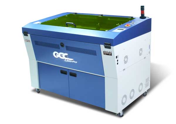 GCC Spirit GLS Hybrid Co2 en fiber lasergraveermachine combinatie
